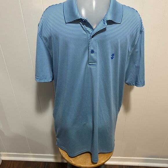 Izod Men's Polo Shirt in Blue and White Stripes - Picture 1 of 4
